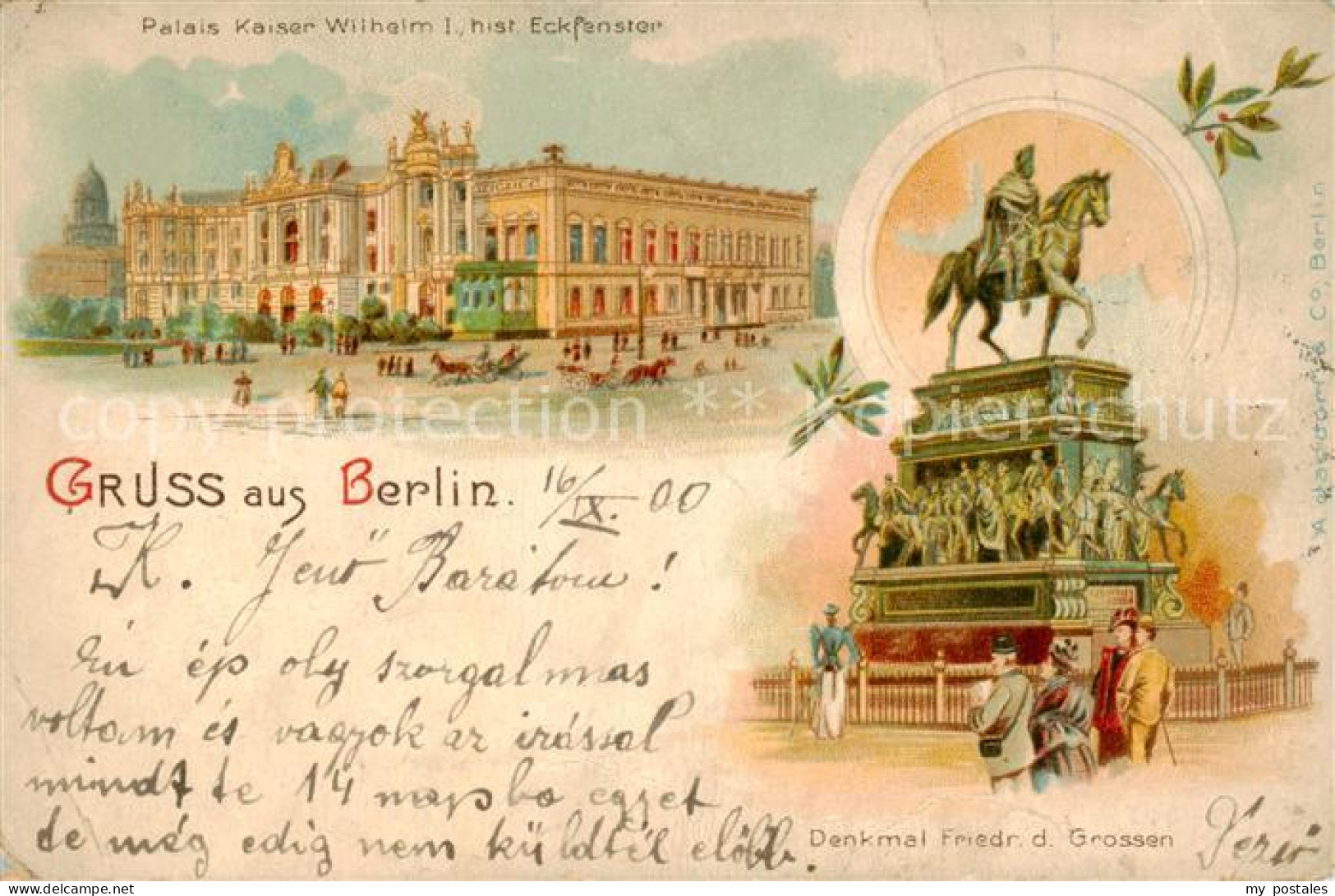 73789241 Berlin Palais Kaiser Wilhelm 1. Hist. Eckfenster - Denkmal Friedrich D. - Andere & Zonder Classificatie