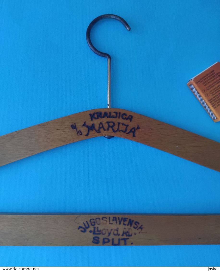YUGOSLAV LLOYD Steamship KRALJICA MARIJA (Queen Maria) Vintage Ship's Wooden Hanger 1930s * Croatia Yugoslavia Kingdom - Autres & Non Classés