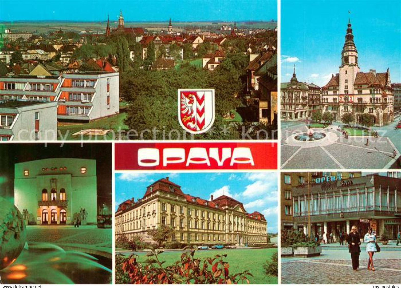 73789219 Opava Troppau CZ Stadtpanorama Platz Theater Cafe Opera - Tschechische Republik