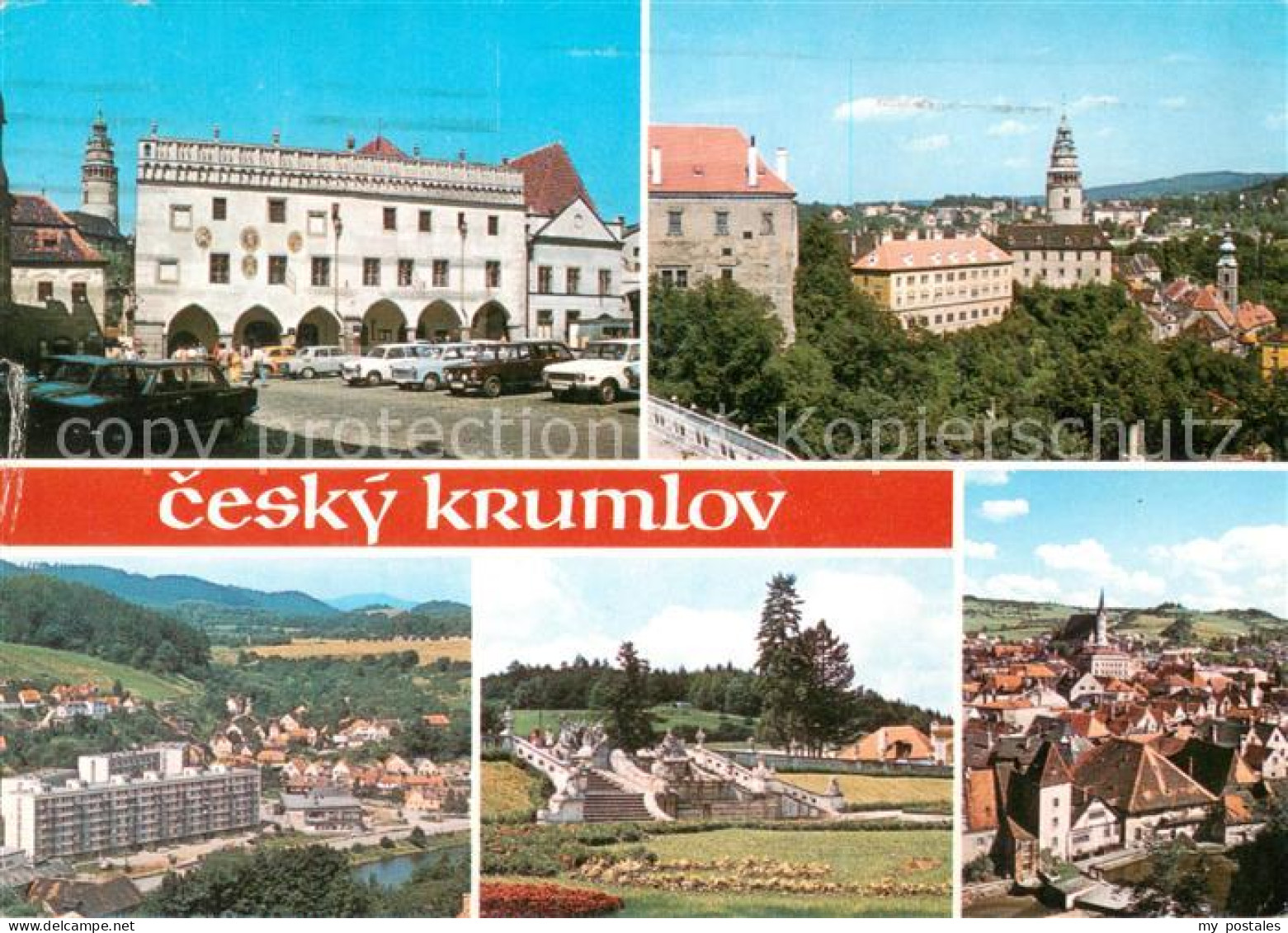 73789218 Cesky Krumlov Krumau Moldau CZ Innenstadt Stadtpanorama Denkmal  - Tschechische Republik