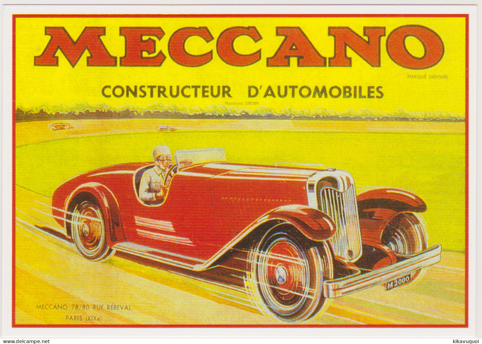 JOUETS MECCANO VOITURE ROUGE - PUBLICITE RECLAME - CARTE POSTALE 10X15 CM NEUF - Other & Unclassified