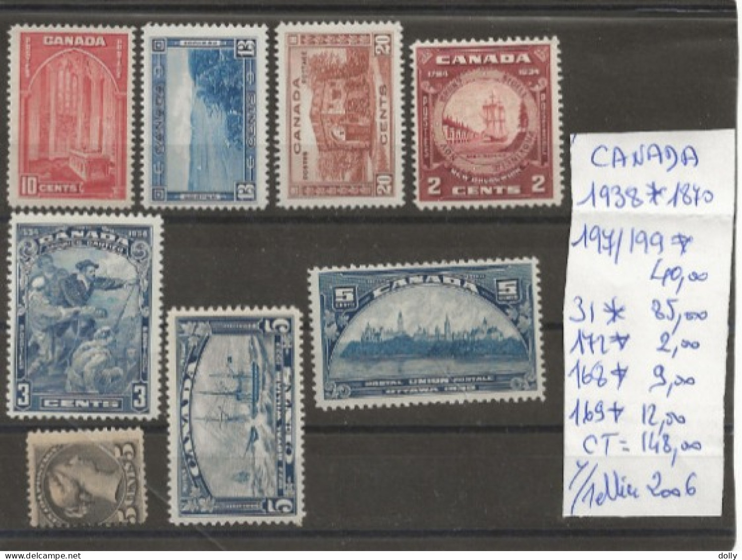 TIMBRE DU CANADA NEUF **/* DE 1870/1938   Nr VOIR SUR PAPIER AVEC TIMBRES COTE 148.00  € - Unused Stamps