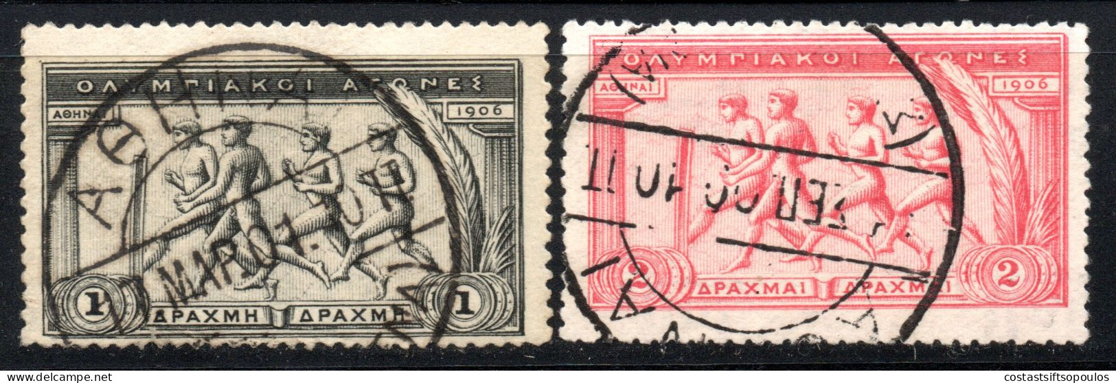 2962.GREECE. 1906 1DR,2 DR. FOOT RACE,SC.194-195 - Gebraucht