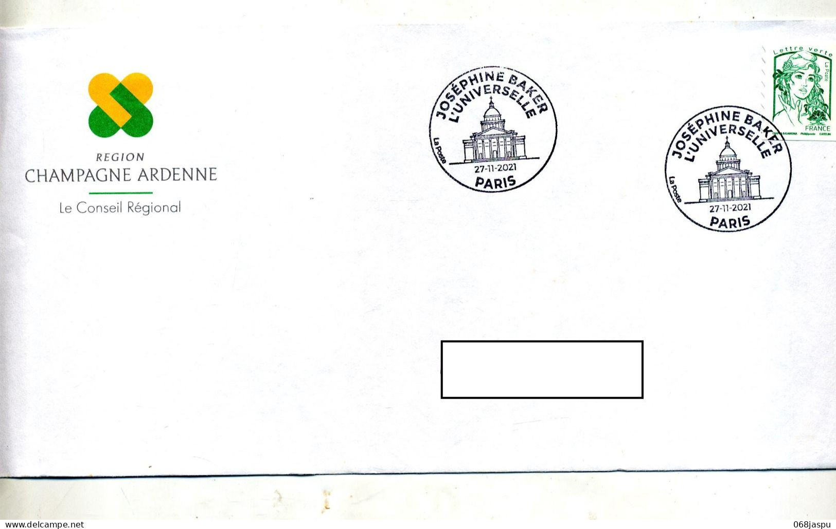 Lettre Cachet Paris Josephine Baker - Gedenkstempel