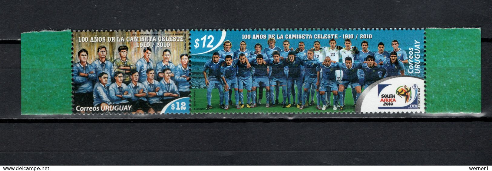 Uruguay 2010 Football Soccer World Cup Set Of 2 MNH - 2010 – África Del Sur