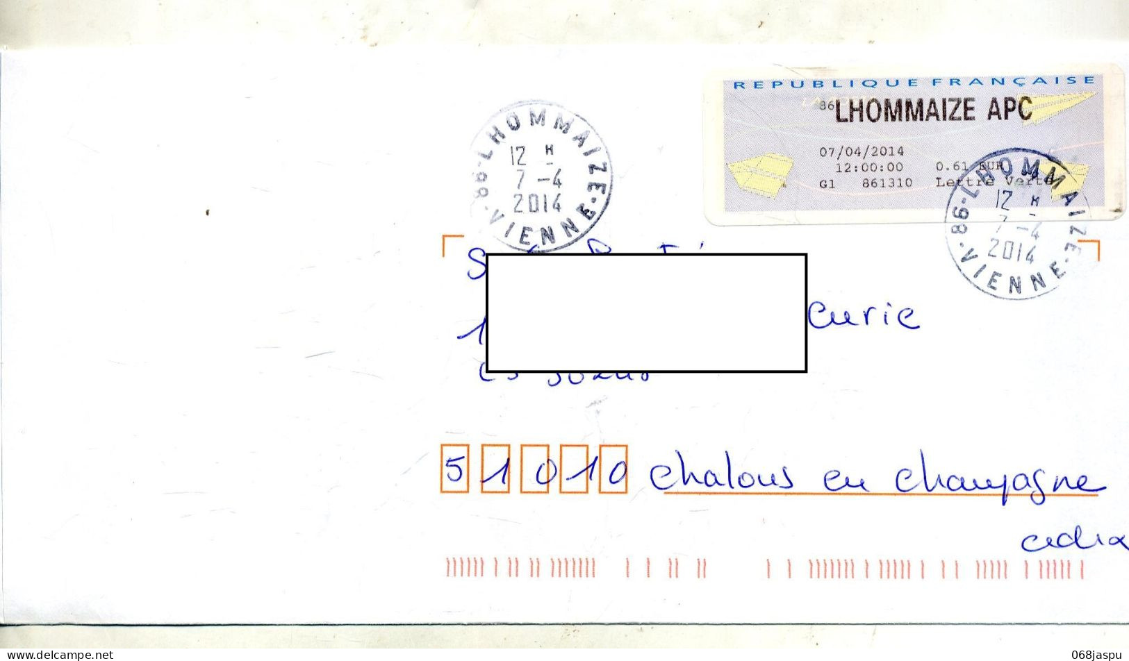 Lettre Cachet Lhommaize Sur Vignette Bureau - 2000 Type « Avions En Papier »