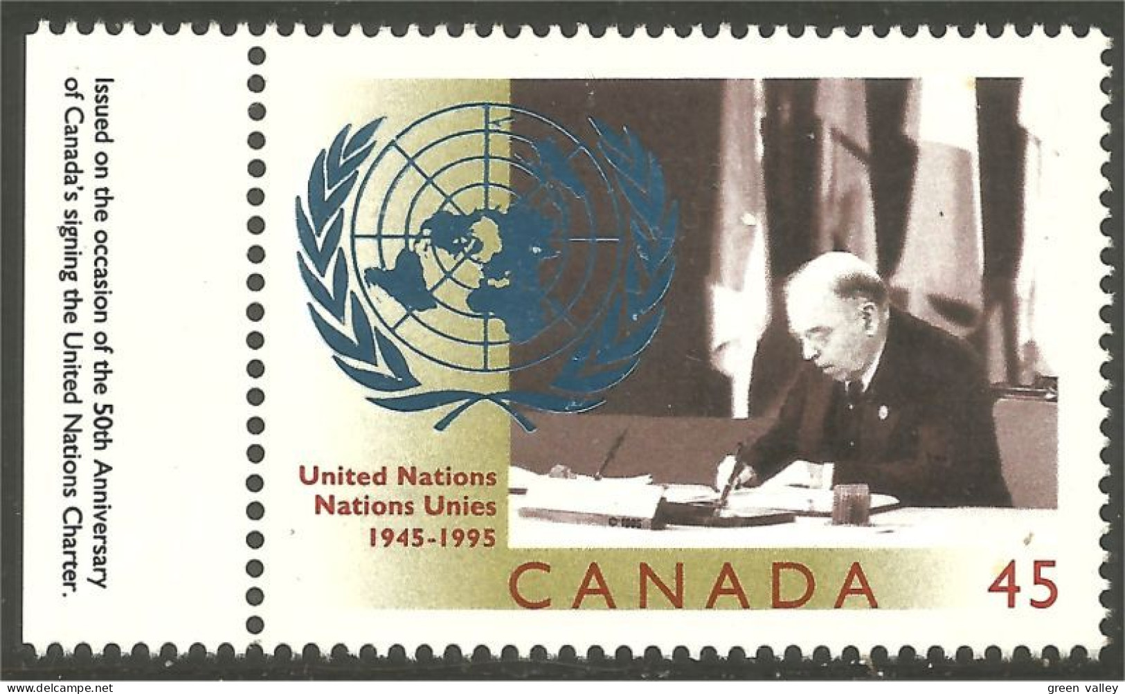 Canada United Nations Unies Margin In English MNH ** Neuf SC (C15-84gle) - Unused Stamps