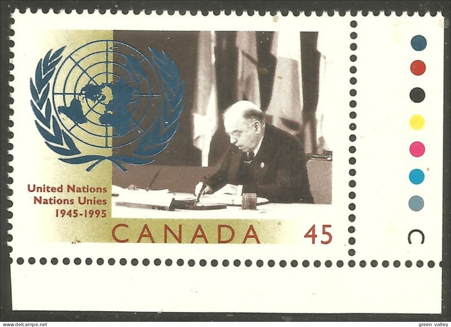 Canada United Nations Unies Plate Block Coin MNH ** Neuf SC (C15-84lr) - Unused Stamps