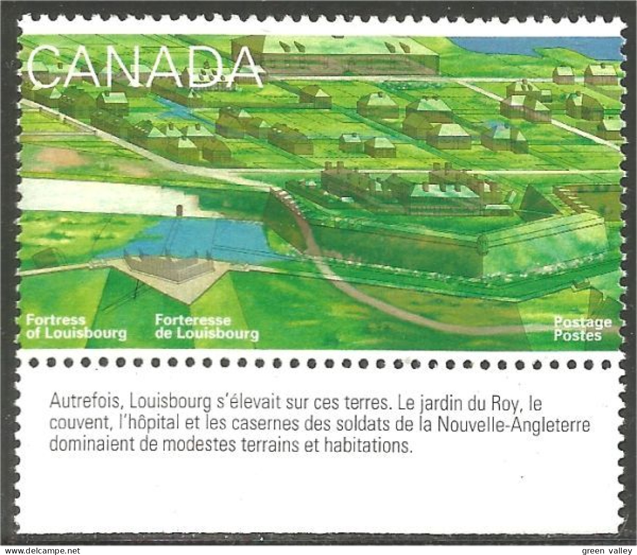 Canada Forteresse Louisbourg Barracks Français MNH ** Neuf SC (C15-50ba) - Ungebraucht