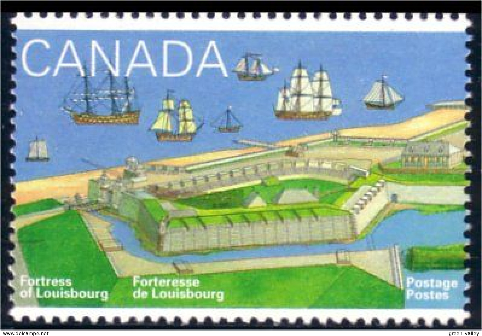 Canada Forteresse Louisbourg Harbour Ships Français MNH ** Neuf SC (C15-47ba) - Barche