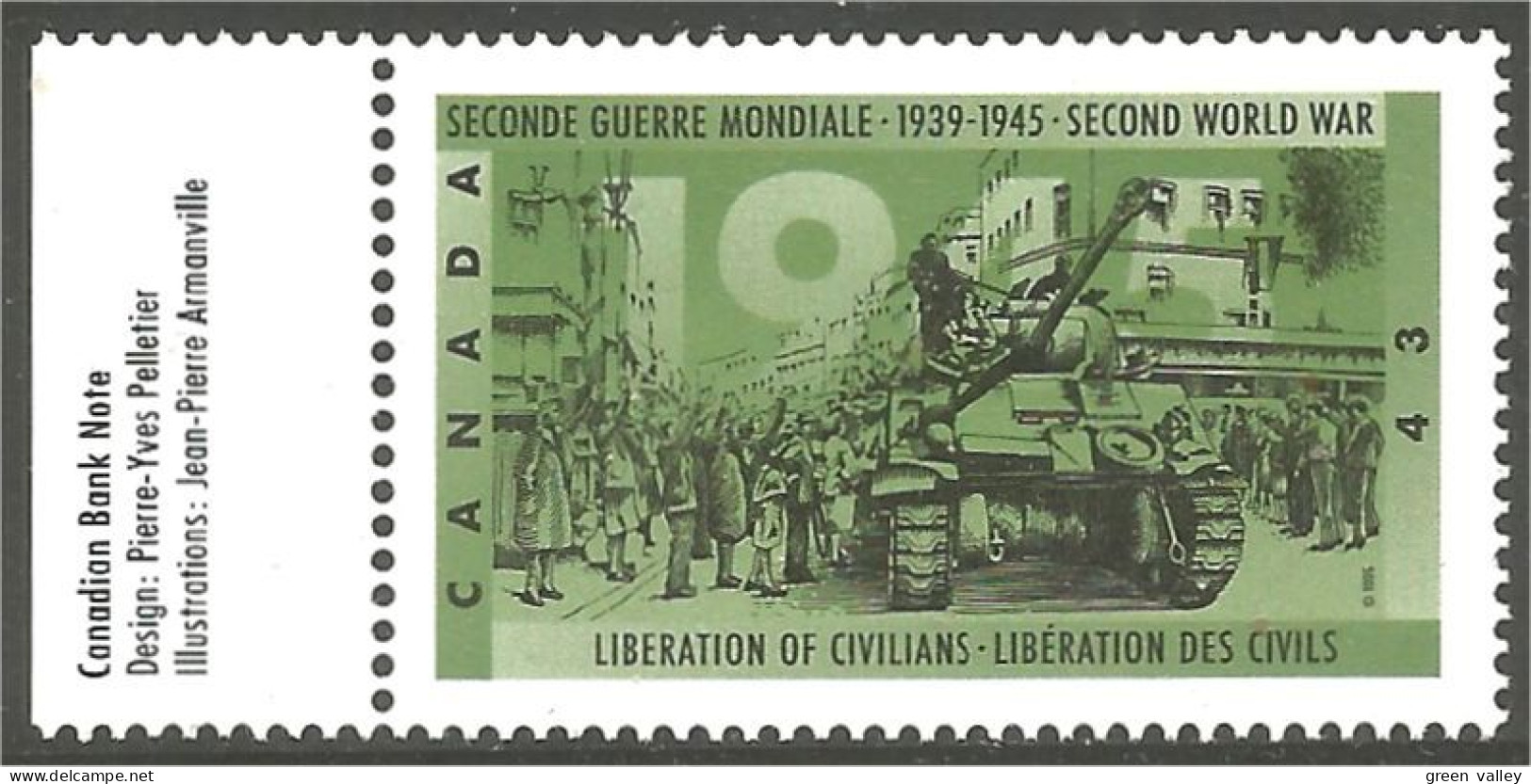 Canada  Liberation Civils Civilians Tank Char Assaut  MNH ** Neuf SC (C15-43tllg) - Nuevos