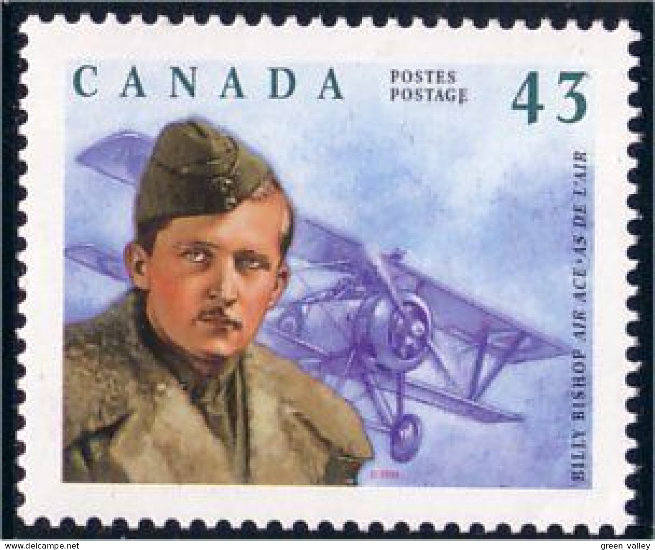 Canada William Bishop Aviateur Pilot Avion Airplane MNH ** Neuf SC (C15-25b) - Vliegtuigen