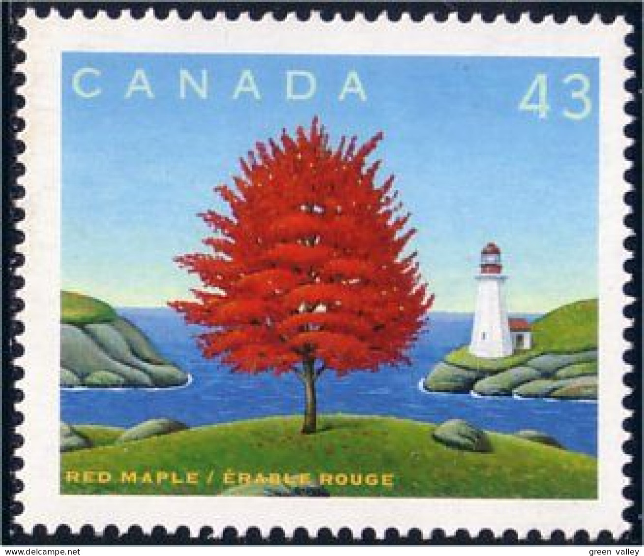 Canada Arbre Erable Rouge Red Maple Tree Phare Lighthouse MNH ** Neuf SC (C15-24la) - Ungebraucht