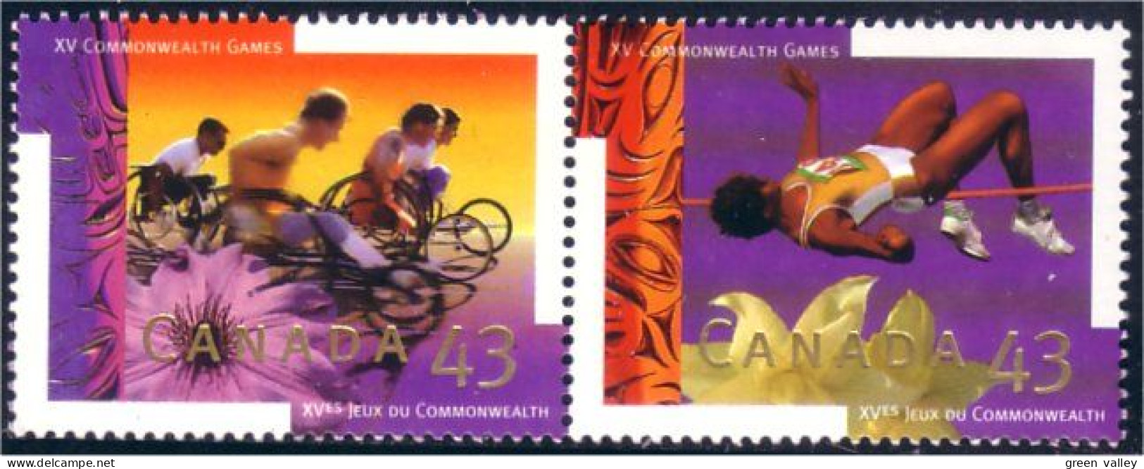 Canada Saut Hauteur High Jump Wheelchair Marathon Se-tenant Pair MNH ** Neuf SC (C15-20aa) - Ongebruikt