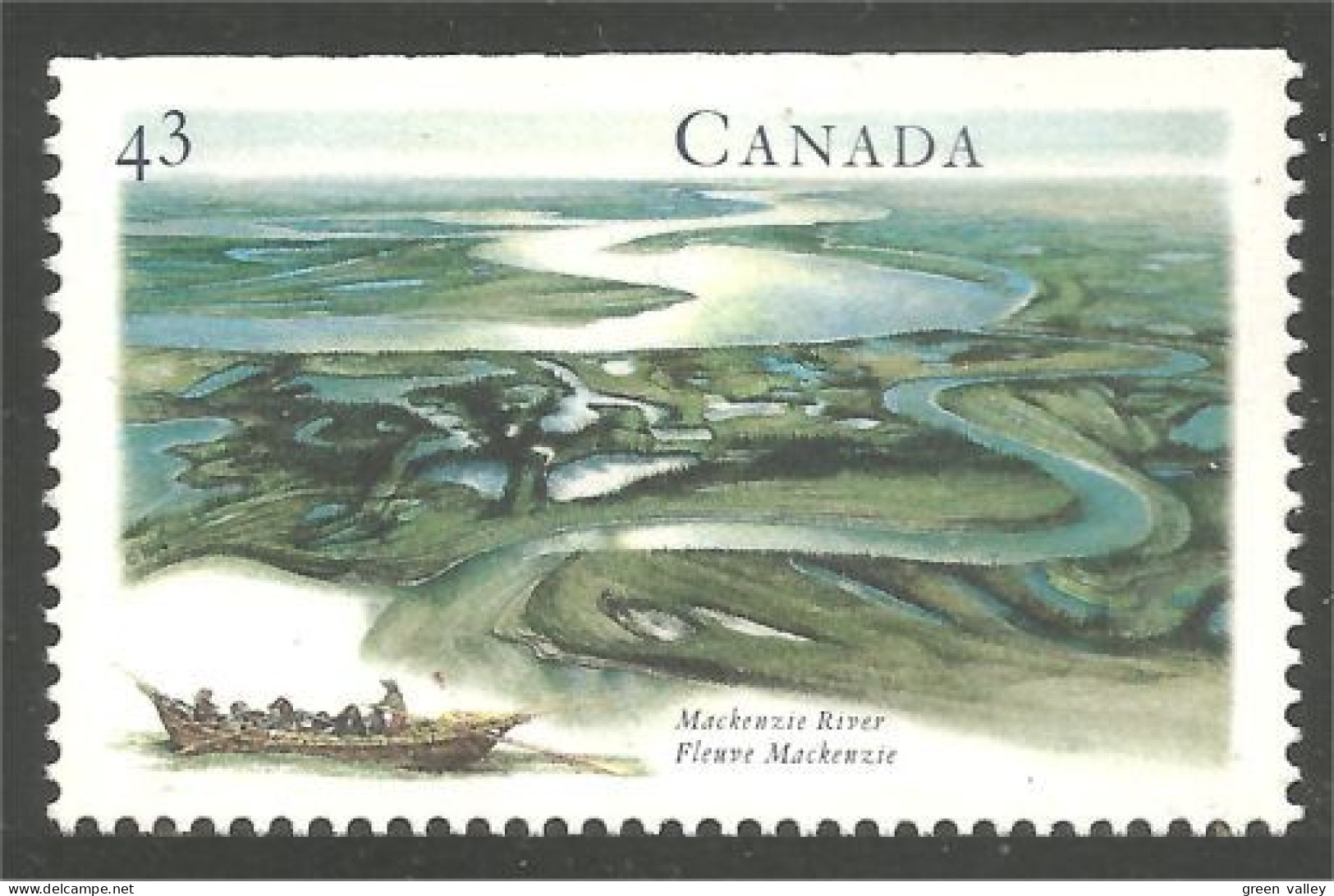 Canada Fleuve MacKenzie River Bateau Canoe Canot MNH ** Neuf SC (C15-13ha) - Ungebraucht