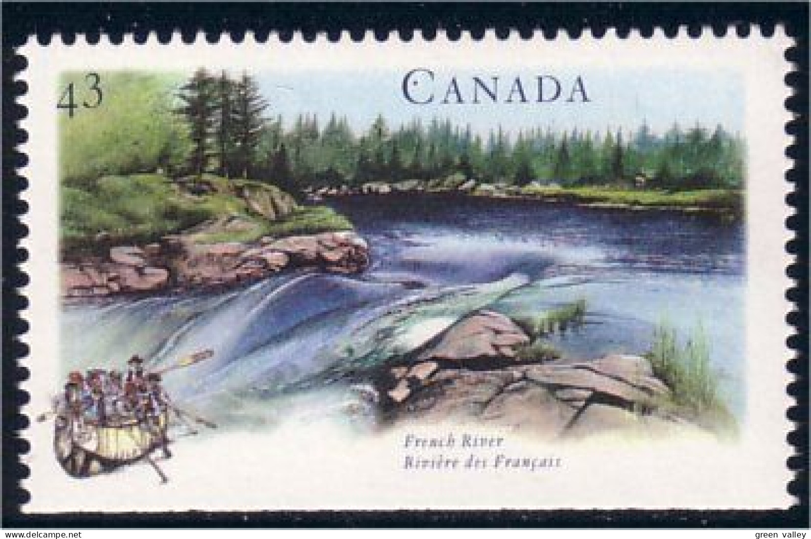 Canada Riviere Des Francais French River Bateau Canoe Canot MNH ** Neuf SC (C15-12ba) - Unused Stamps