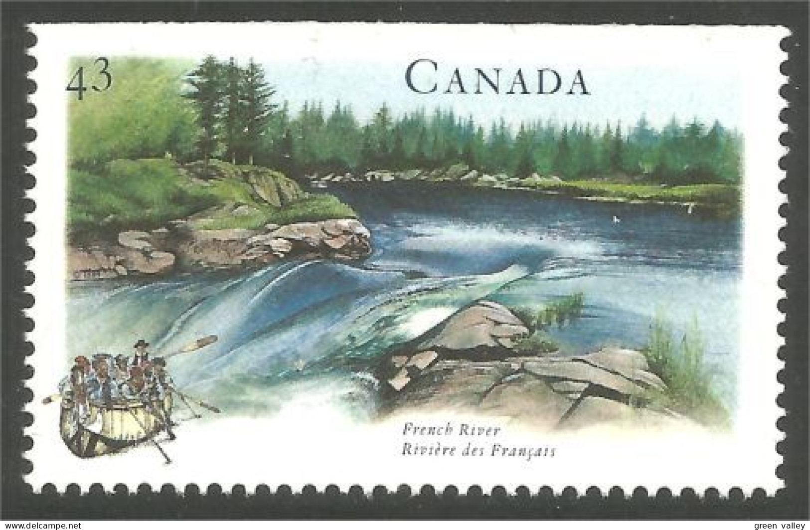 Canada Riviere Des Francais French River Bateau Canoe Canot MNH ** Neuf SC (C15-12ha) - Ongebruikt