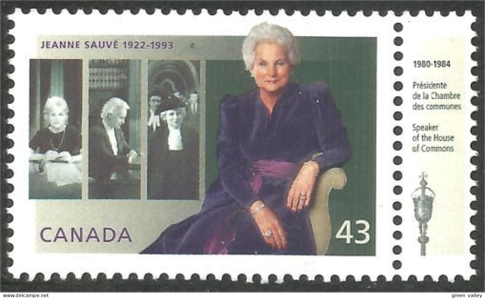 Canada Jeanne Sauvé Chambre Communes House Commons MNH ** Neuf SC (C15-09cc) - Ongebruikt