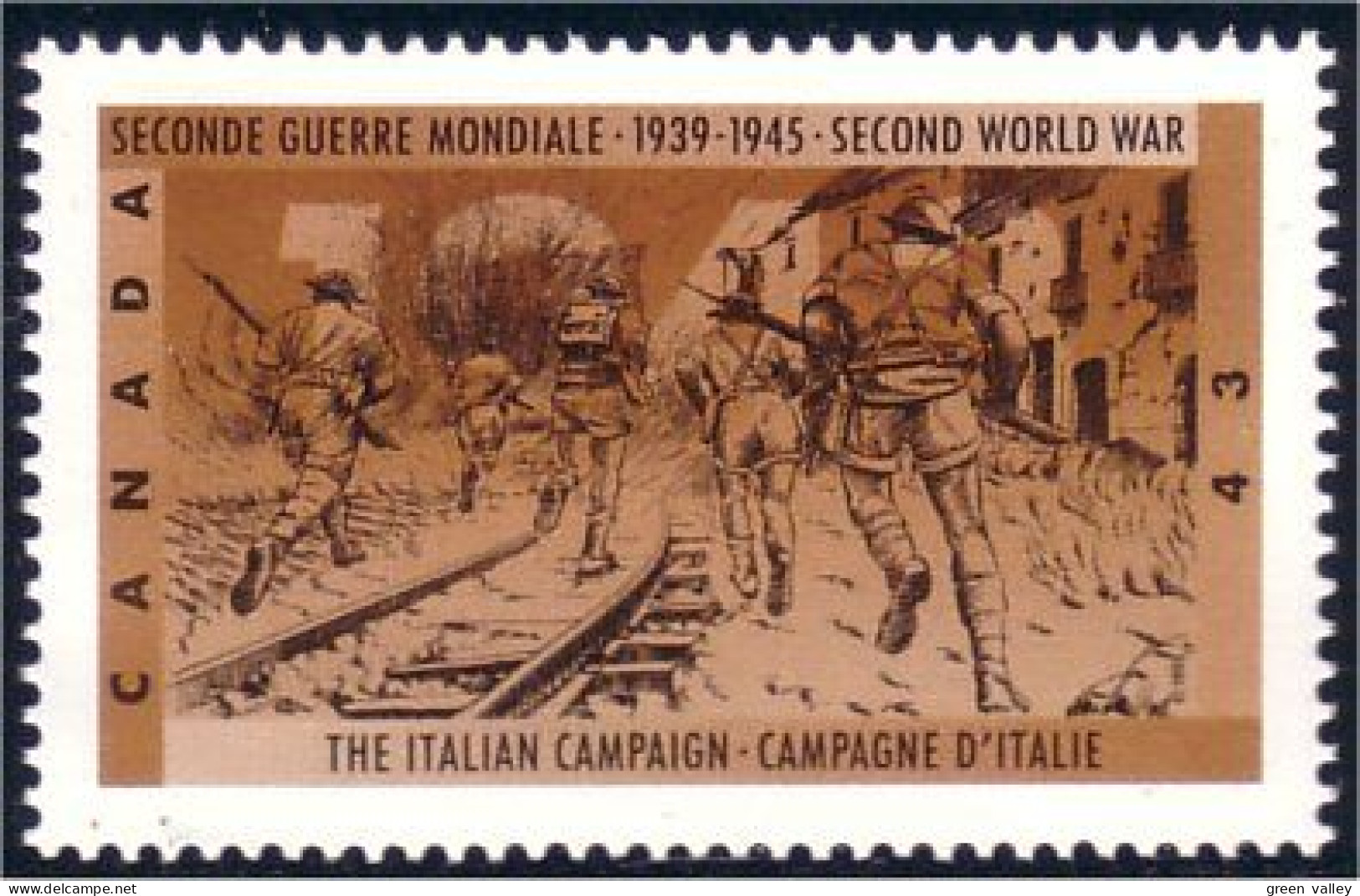 Canada Campagne D'Italie Italian Campaign Rail Train Raidroad MNH ** Neuf SC (C15-06b) - WW2 (II Guerra Mundial)
