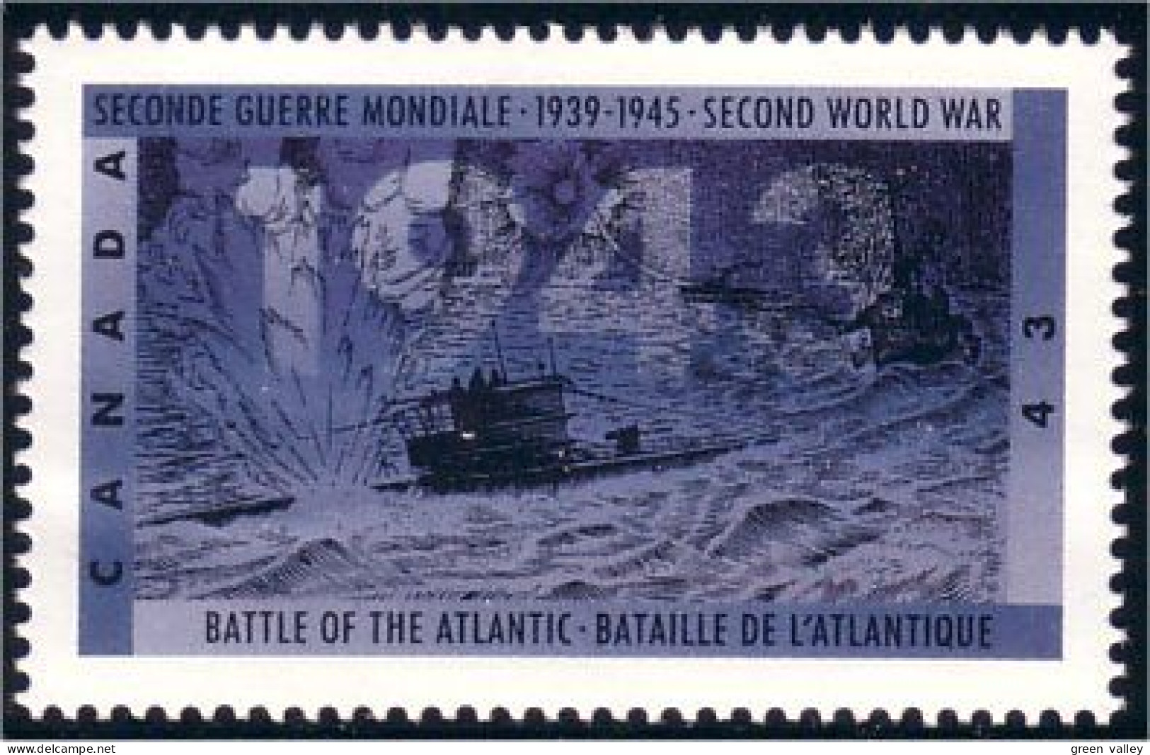 Canada Bataille L'Atlantique Battle Of Atlantic Bateau Ship Boat MNH ** Neuf SC (C15-05b) - Bateaux