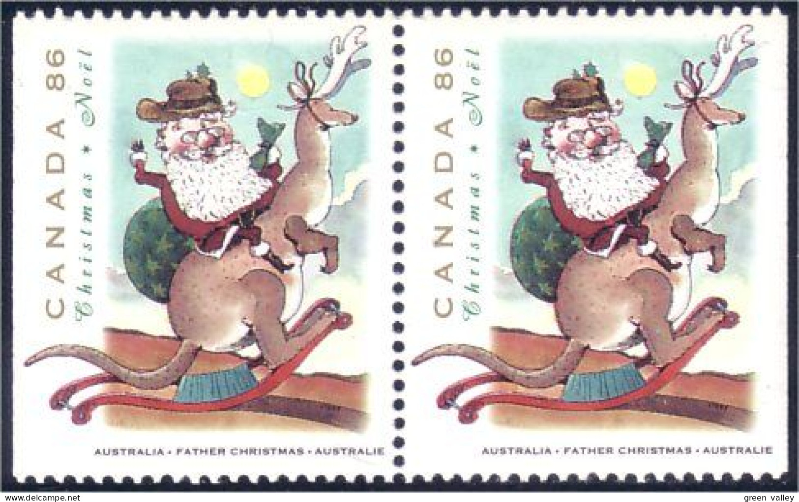 Canada Pere Noel Australien Australian Father Christmas Se-tenant Pair MNH ** Neuf SC (C15-01aspb) - Navidad