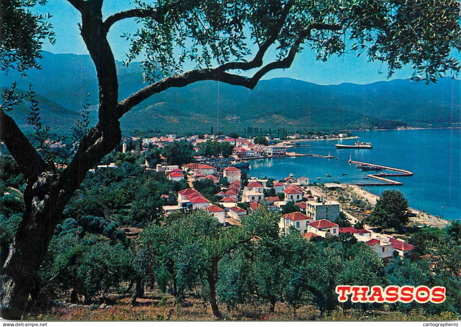 Navigation Sailing Vessels & Boats Themed Postcard Thassos Harbour - Sailing Vessels