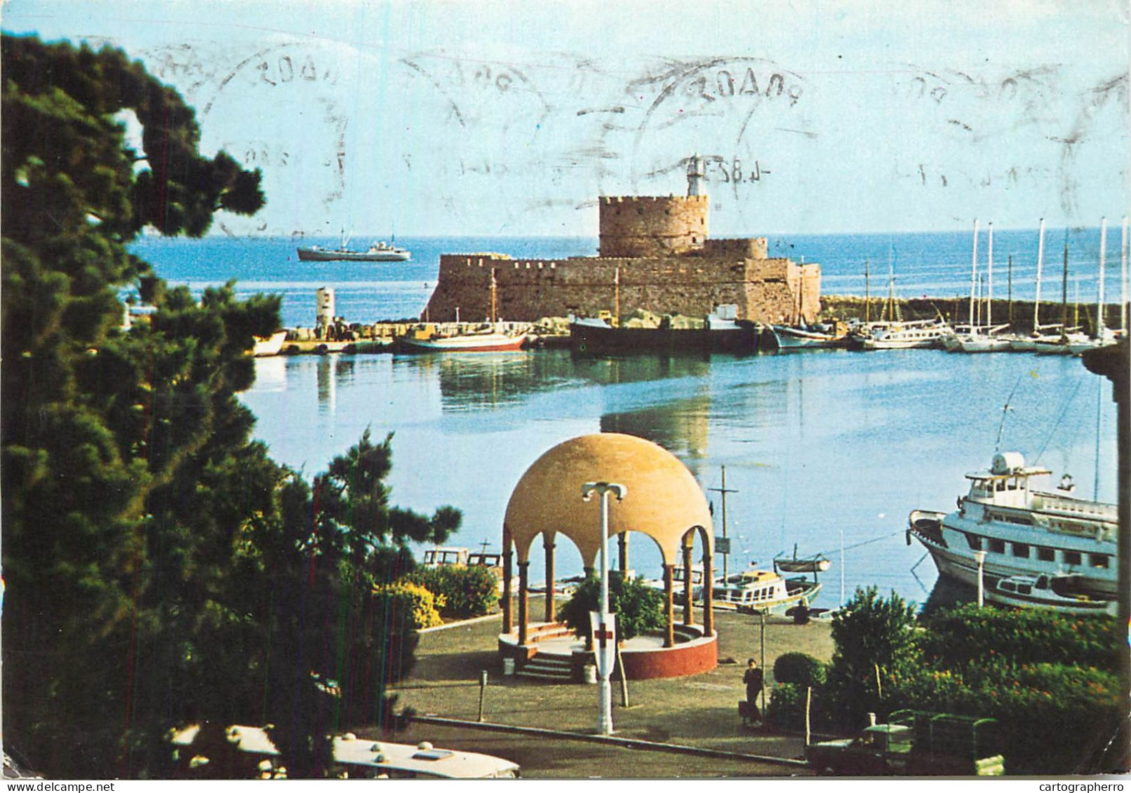 Navigation Sailing Vessels & Boats Themed Postcard Rhodos Harbourpartial View - Sailing Vessels