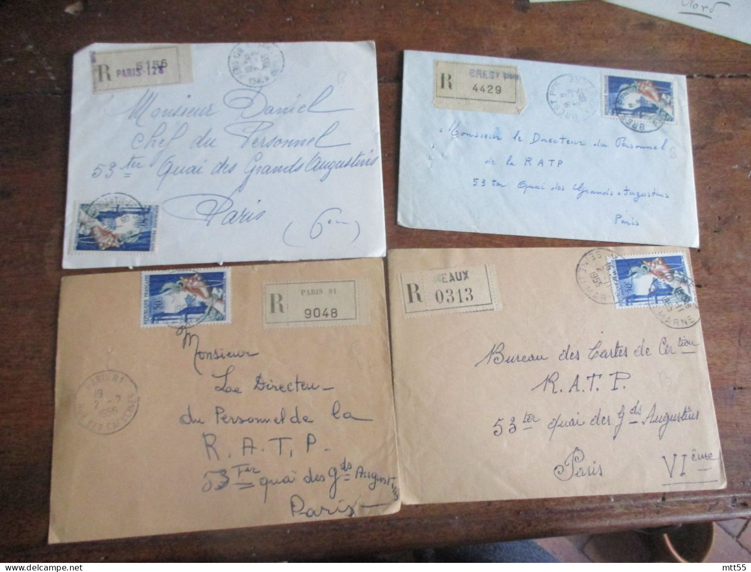 LOT DE 8 RECOMMANDE TIMBRE JOAILLERIE 50 C SEUL SUR LETTRE - 1921-1960: Moderne