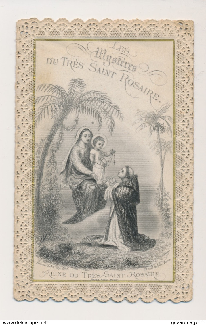 IMAGE PIEUSE. H.PRENTJE =   LES MYSTERES DU TRES SAINT ROSAIRE. SUSTEME.  BOUASSE - LEBEL .   ZIE AFBEELDINGEN - Devotieprenten