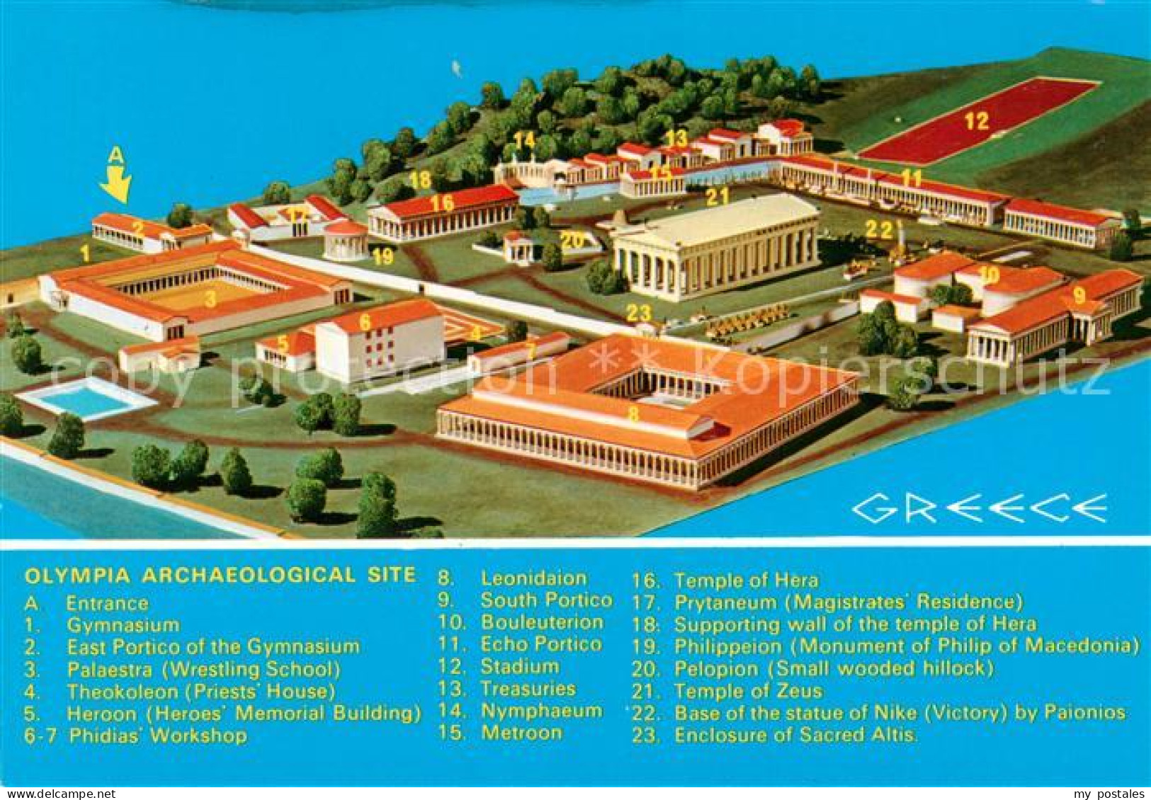 73788952 Olympia  Olimpia Greece Archaeological Site Illustration  - Greece