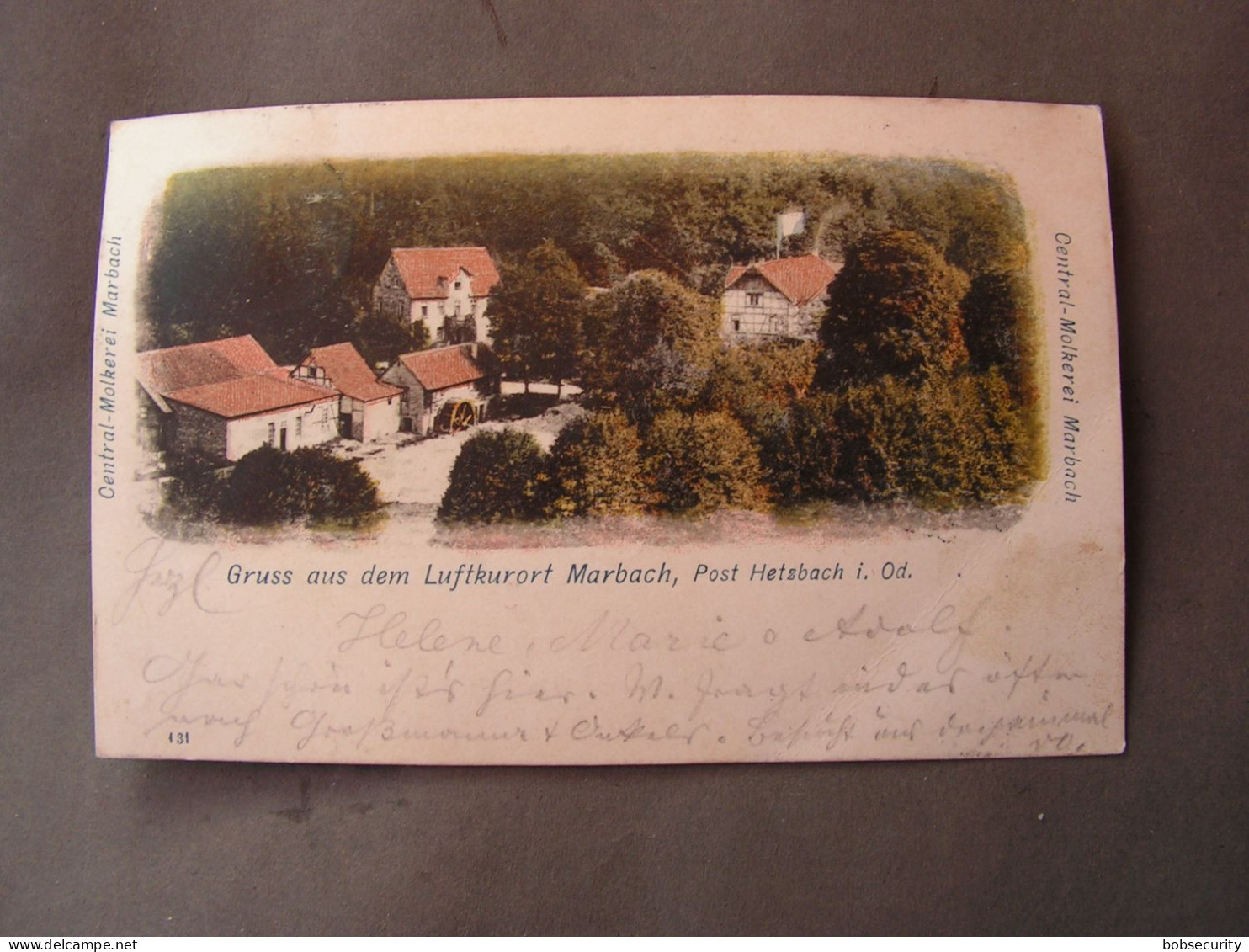 Marbach  Post Hetsbach , Odenwald  Alte Karte  Der Cental Molkerei Bahnpost 1901 - Odenwald