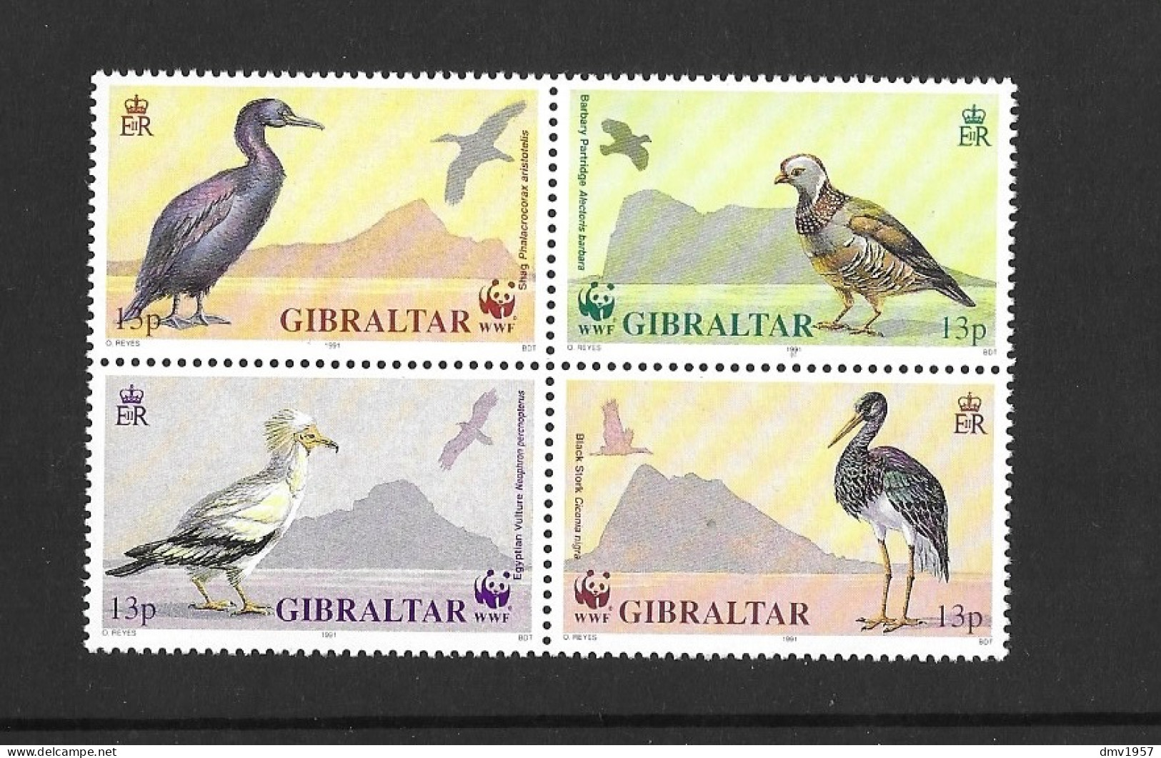 Gibraltar 1991 MNH Endangered Species, Birds Sg 655/8 - Gibraltar