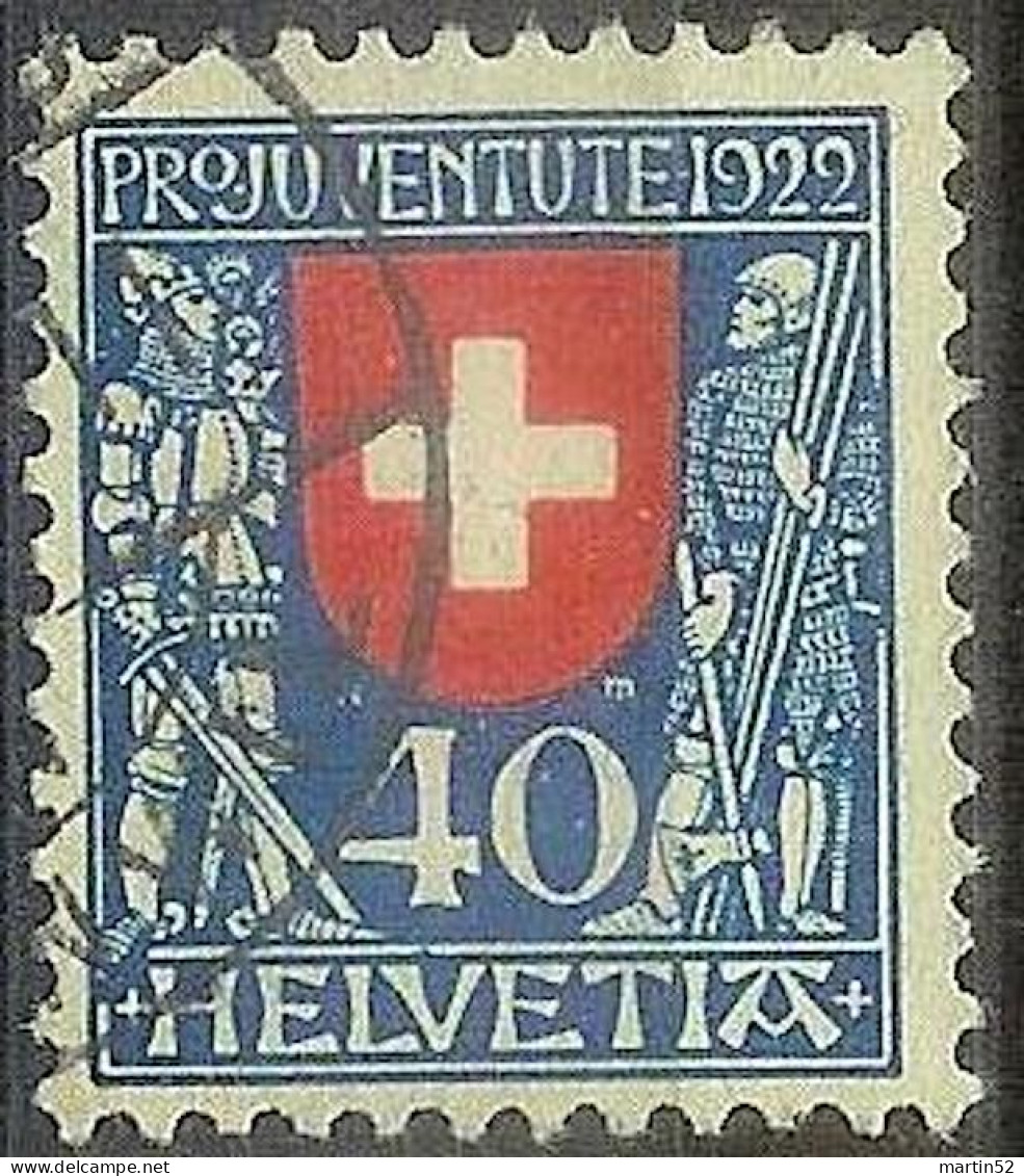 Schweiz Suisse Pro Juventute 1922: Ritter+Soldat Zu WI  24 Mi 178 Yv 191 Mit Eck-Stempel ...NWIL (Zu CHF 90.00) - Oblitérés