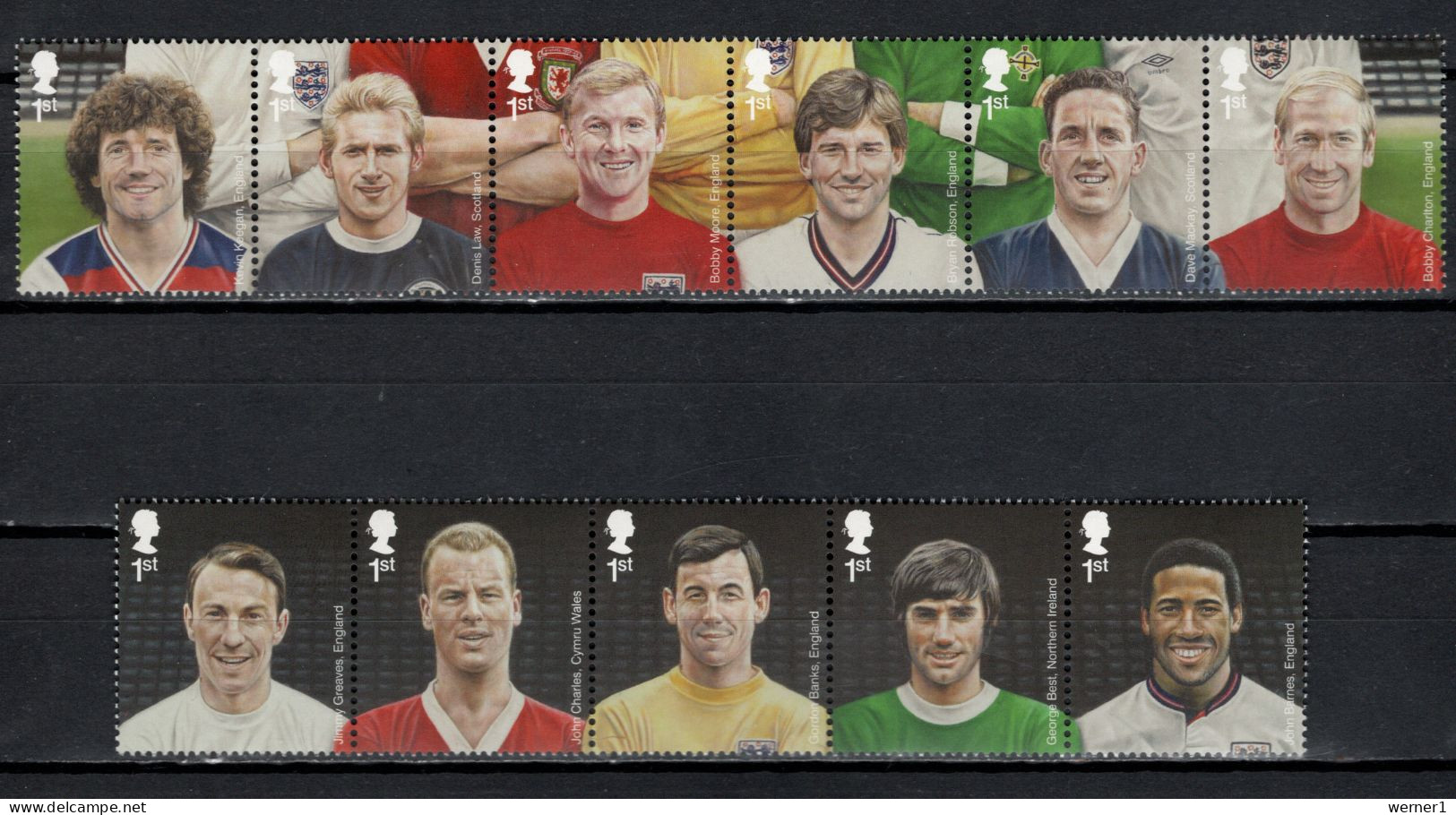 UK England, Great Britain 2013 Football Soccer Players, 150 Year Of Organized Football Sport Set Of 11 MNH - Unused Stamps