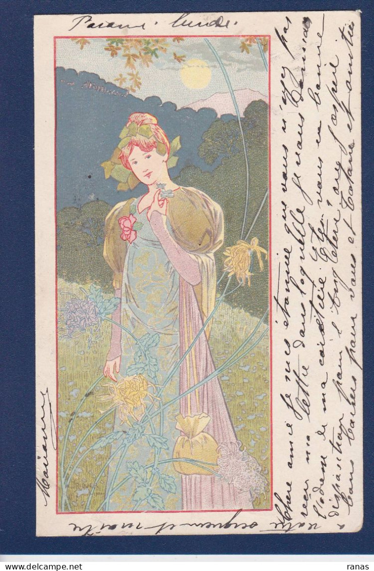 CPA De Riquer Femme Woman Art Nouveau Circulée - Women