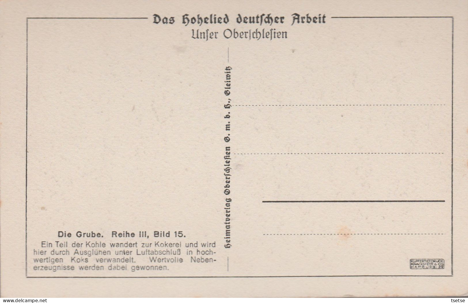 Dolny Slask / Walbrzych - Szyb / Górnictwo -Die Grube - In Der Kokerei ( Verso Zien ) - Polonia