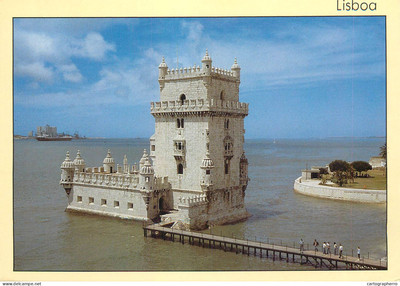 Navigation Sailing Vessels & Boats Themed Postcard Lisboa Ocean Fort - Sailing Vessels