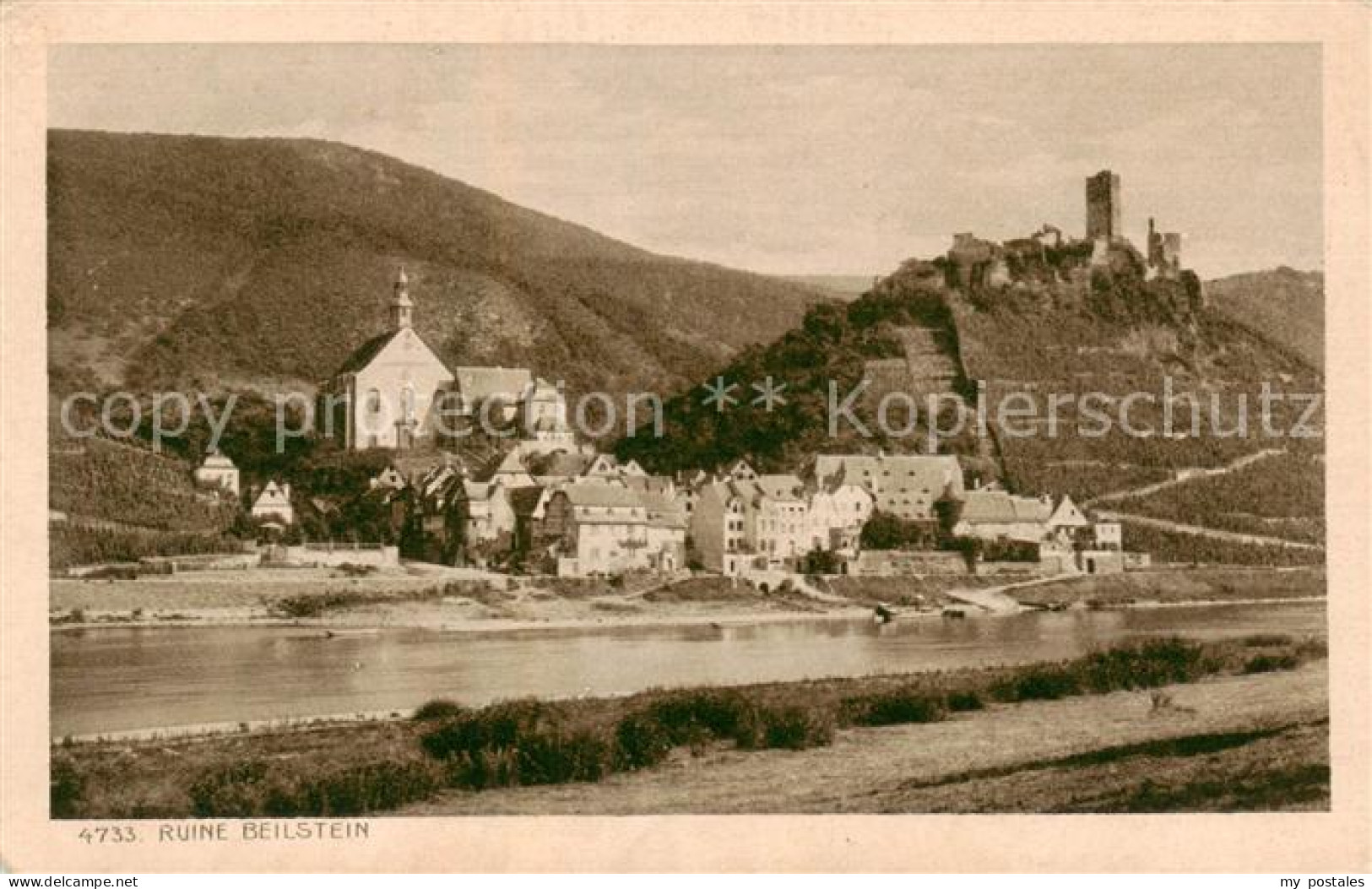 73788784 Ruine Beilstein Mosel Gesamtansicht M. Mosel  - Sonstige & Ohne Zuordnung