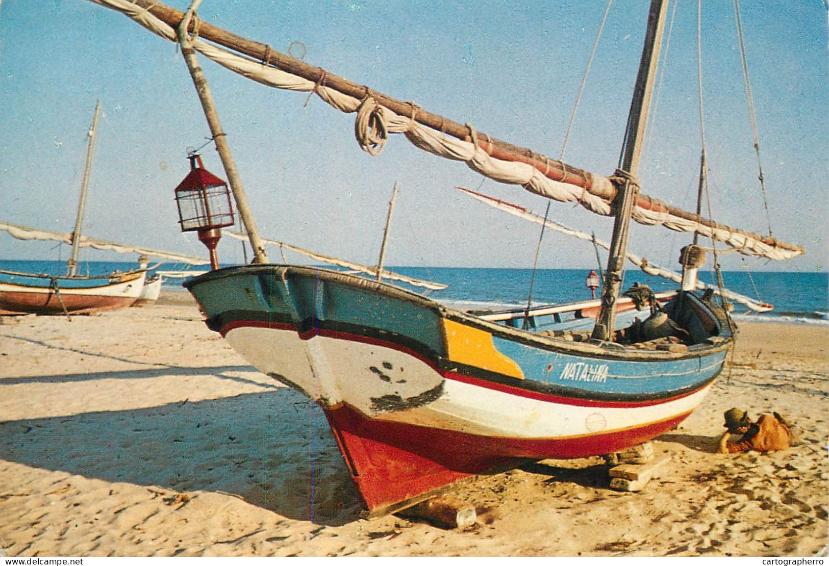 Navigation Sailing Vessels & Boats Themed Postcard Portugal Algarve Monte Gordo Fishing Vessel - Sailing Vessels