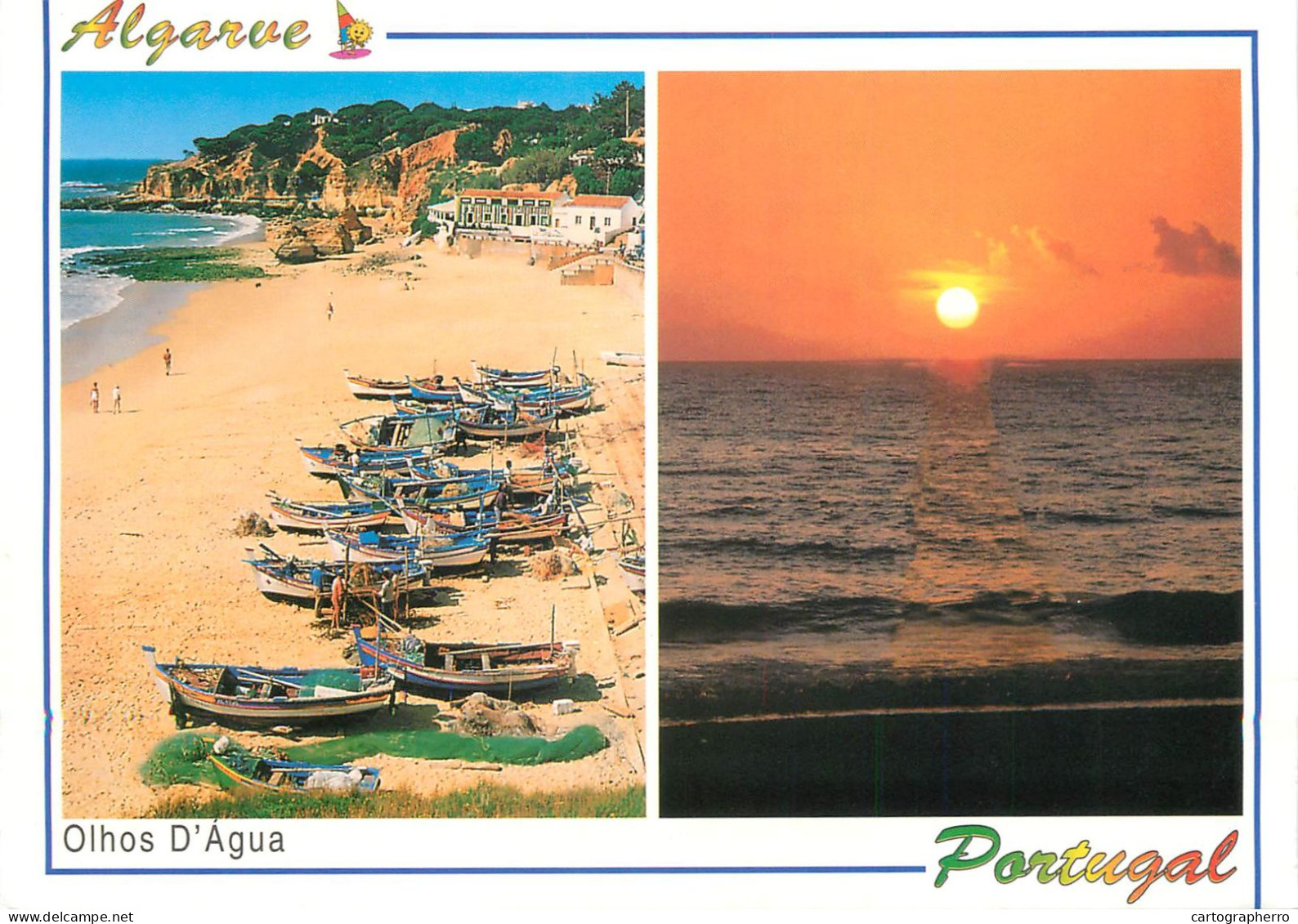 Navigation Sailing Vessels & Boats Themed Postcard Portugal Algarve Fishing Boats On Beach - Sailing Vessels