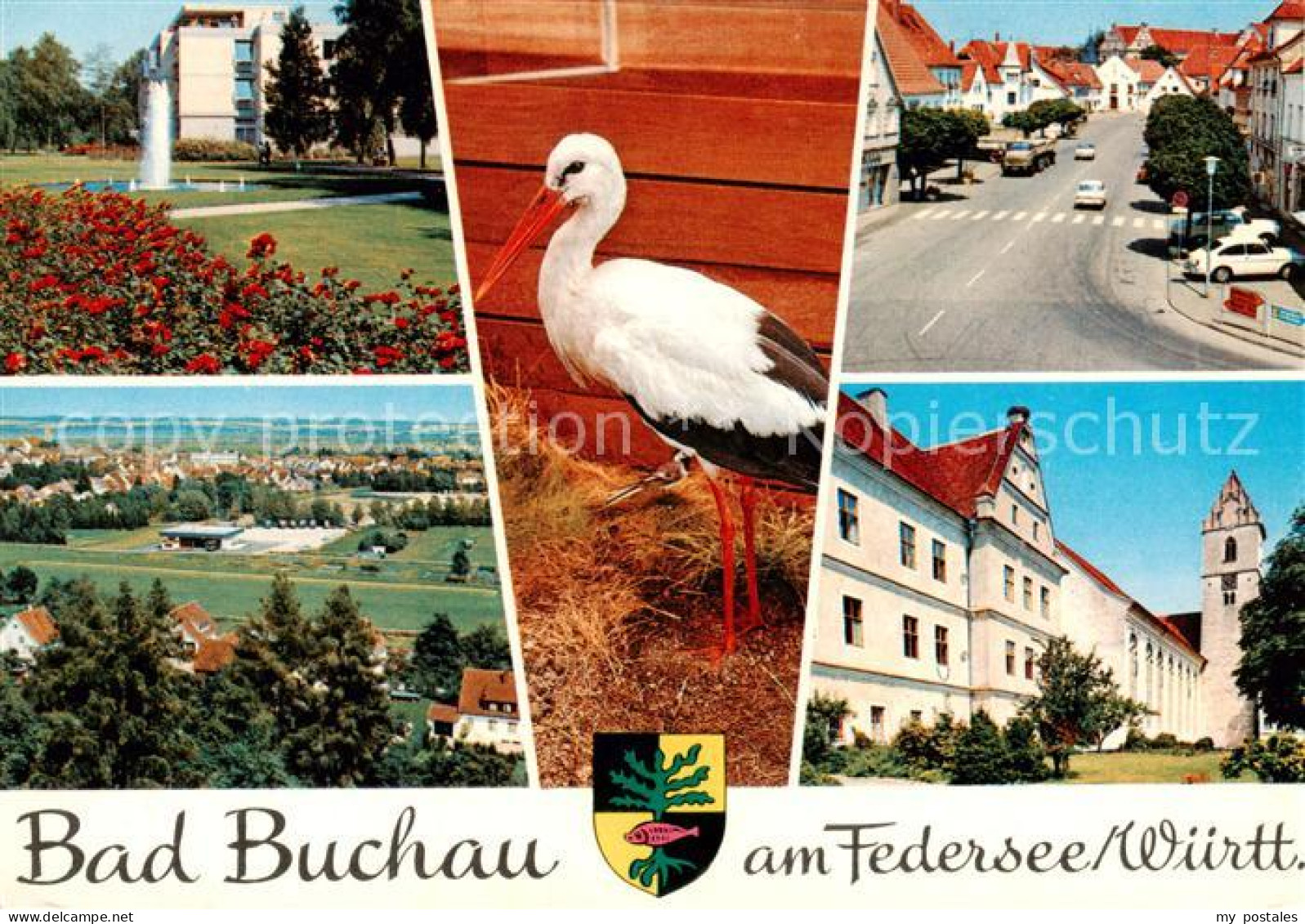 73788743 Bad Buchau Federsee Park Panorama Storch Strassenpartie Moorheilbad Bad - Bad Buchau