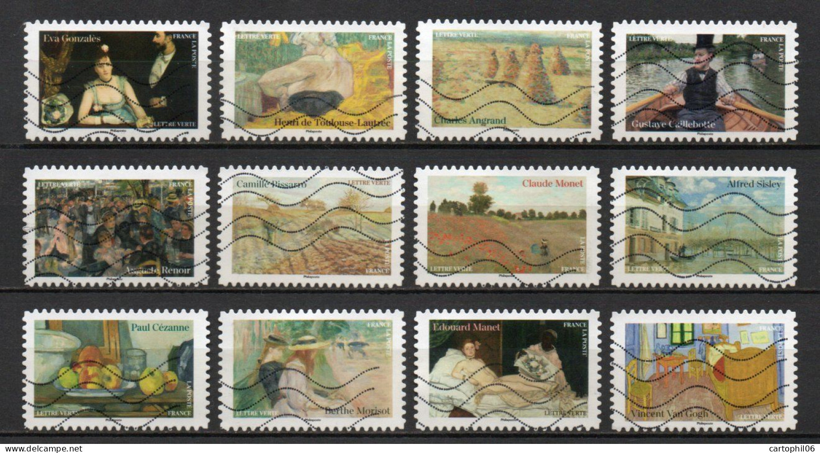 - FRANCE Adhésifs Oblitérés - Série Complète IMPRESSIONNISME 2024 (12 Timbres) - - Used Stamps