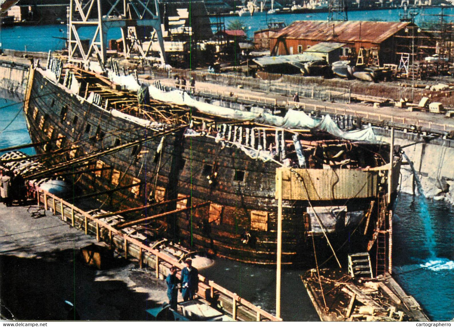 Navigation Sailing Vessels & Boats Themed Postcard Vasa Warship Stockholm 1963 - Sailing Vessels