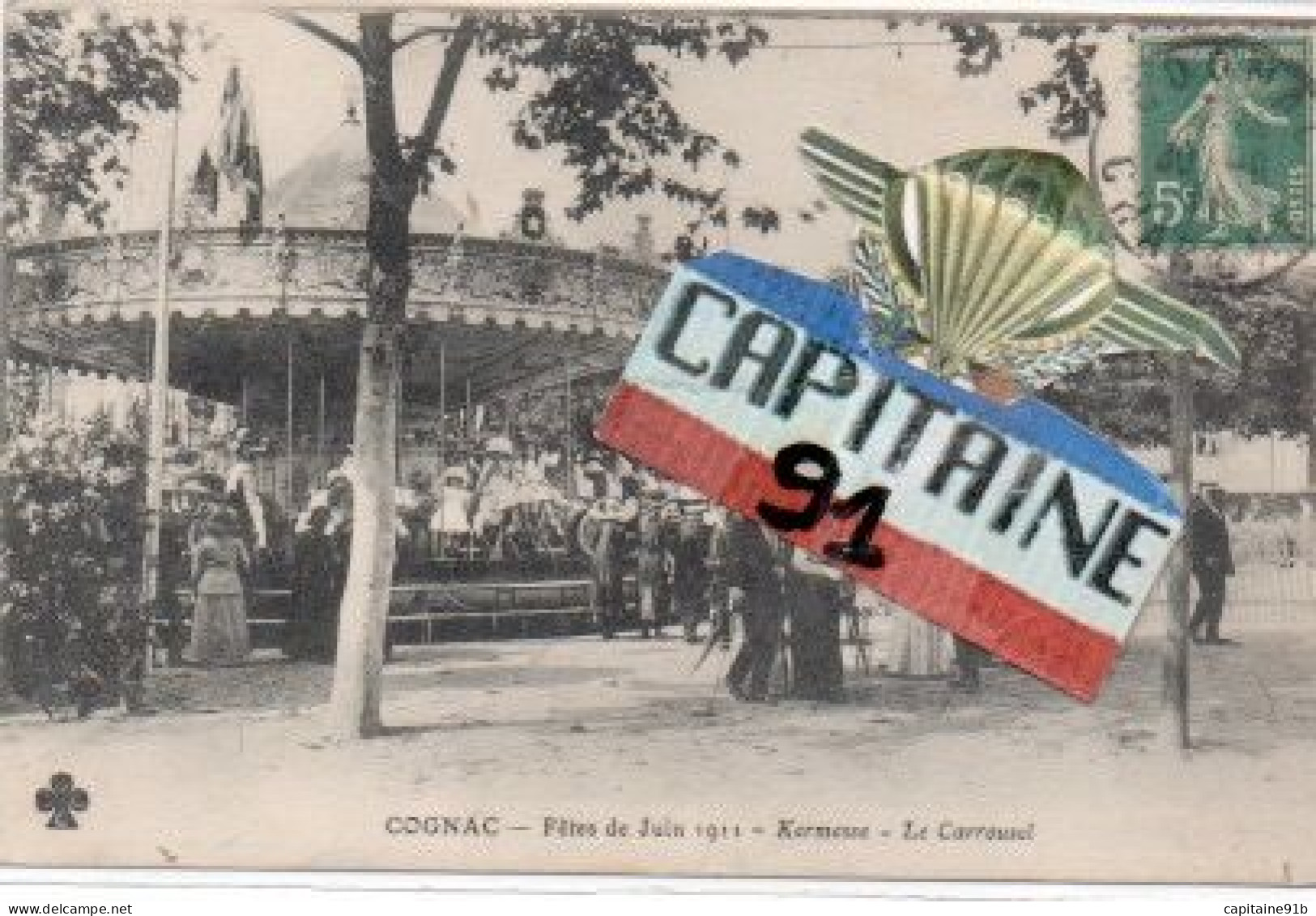 CPA COGNAC CHARENTE FETES DE JUIN 1911 KERMESSE LE CARROUSEL. X X - Cognac