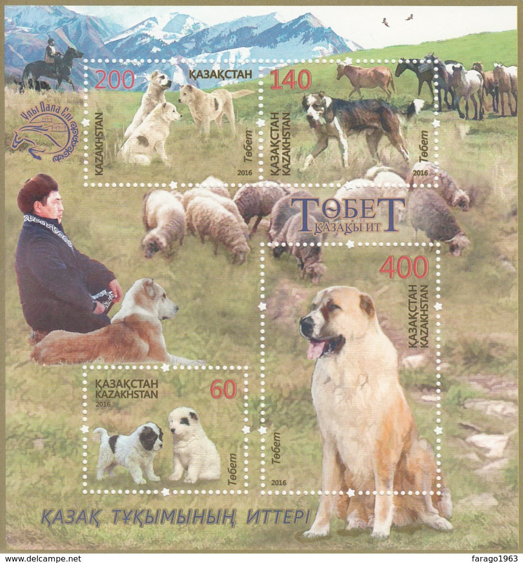 2016 Kazakhstan Dogs Souvenir Sheet MNH - Kazajstán