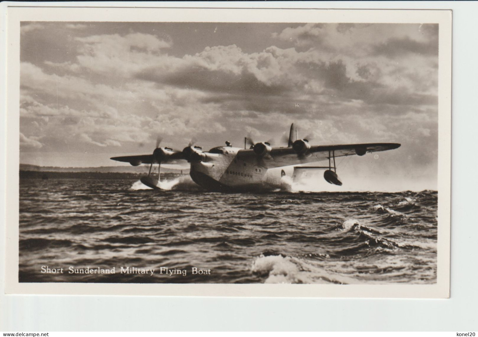 Vintage Rppc Short Sunderland Flying Boat Aircraft - 1919-1938: Fra Le Due Guerre