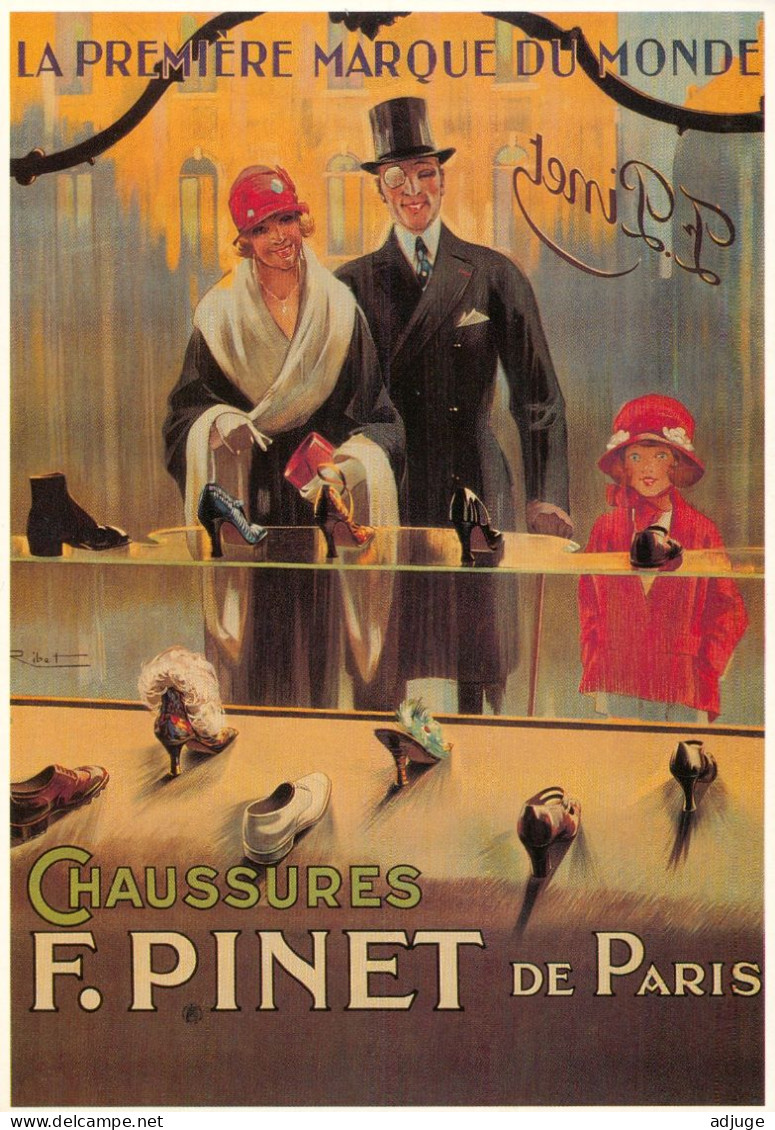 CPM-Affiche Publicité Chaussures F. PINET De Paris, Style 1925* Affiche De René RIBET* Edit Clouet - Ref 10350 - Reclame