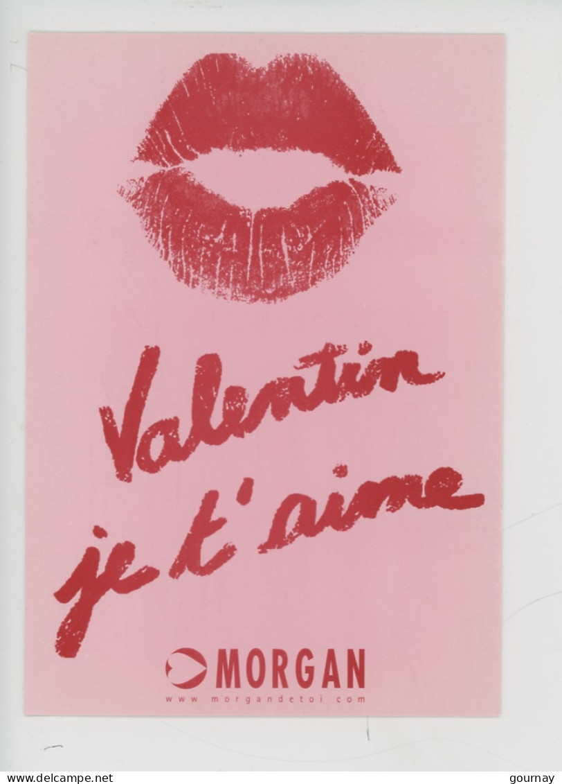 "Valentin Je T'aime " Morgan" Baiser Rouge à Lèvre (morgandetoi) Cp Vierge Coeur - Pubblicitari