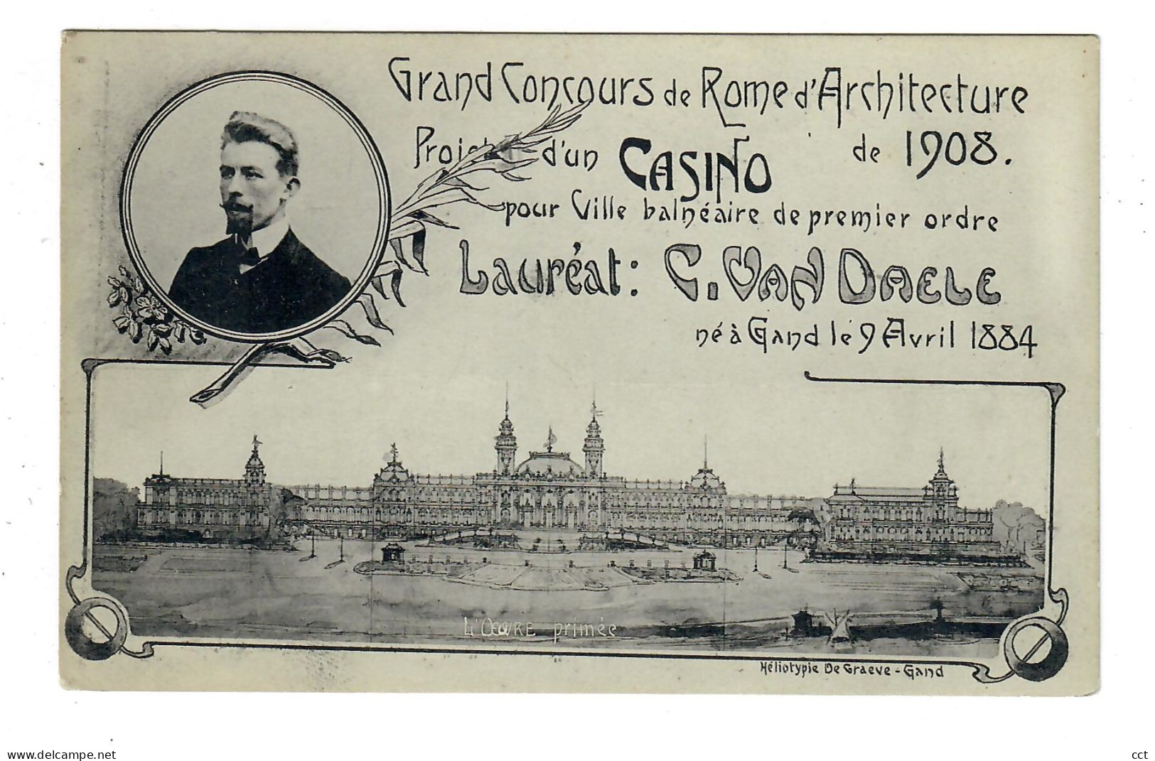 Gand Gent   Grand Concours De Rome D'Architecture De 1908  Lauréat C Van Daele  Né à Gand Le 9 Avril 1884 - Gent
