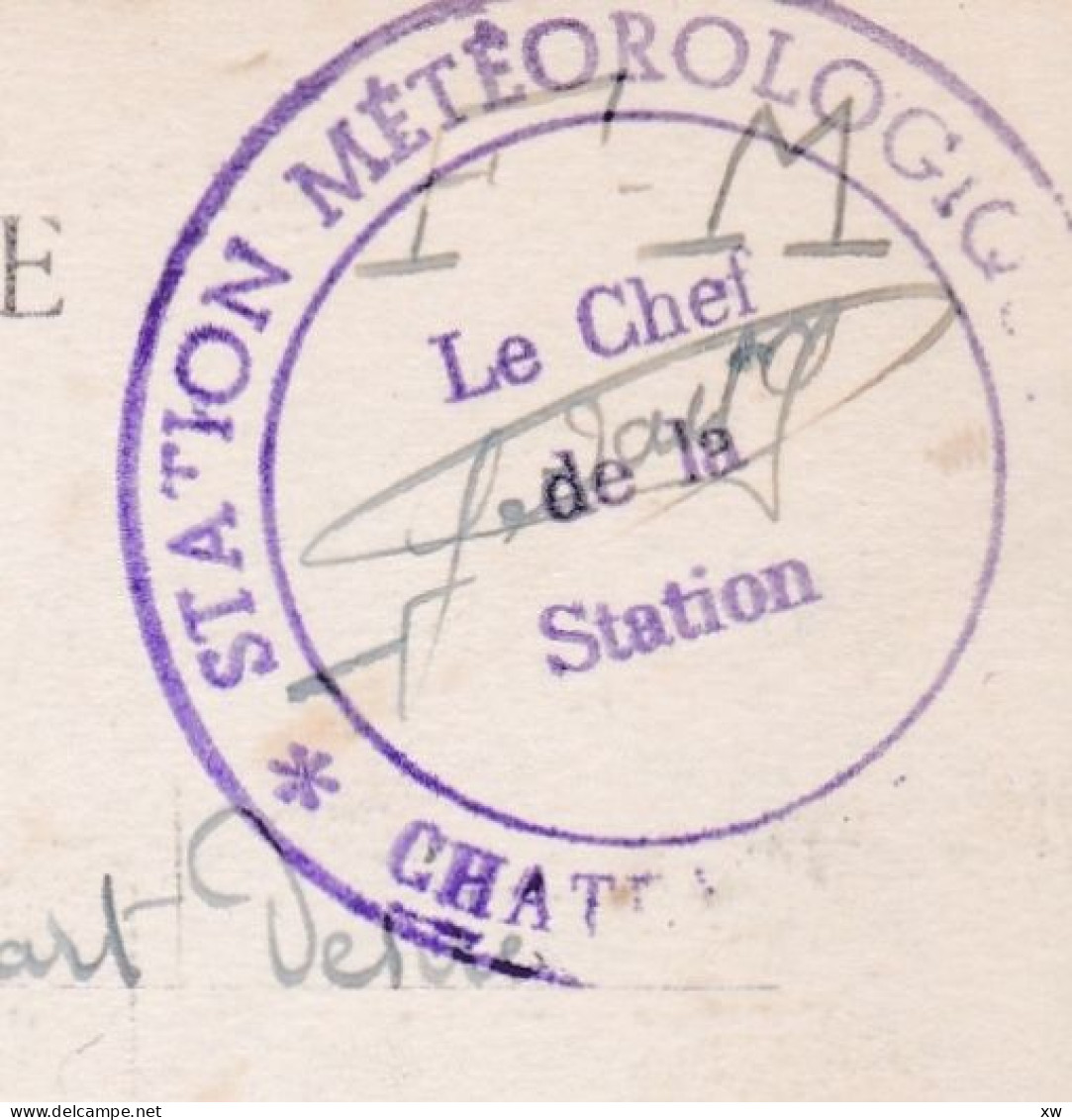 CHATEAU-CHINON -58- CPA 1945  FM CACHET "Station Météorologique De Chateau-Chinon" - "Le Chef De La Station" - 27-04-24 - Timbres De Franchise Militaire